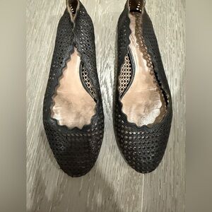 Chloe Black Perforated Flats